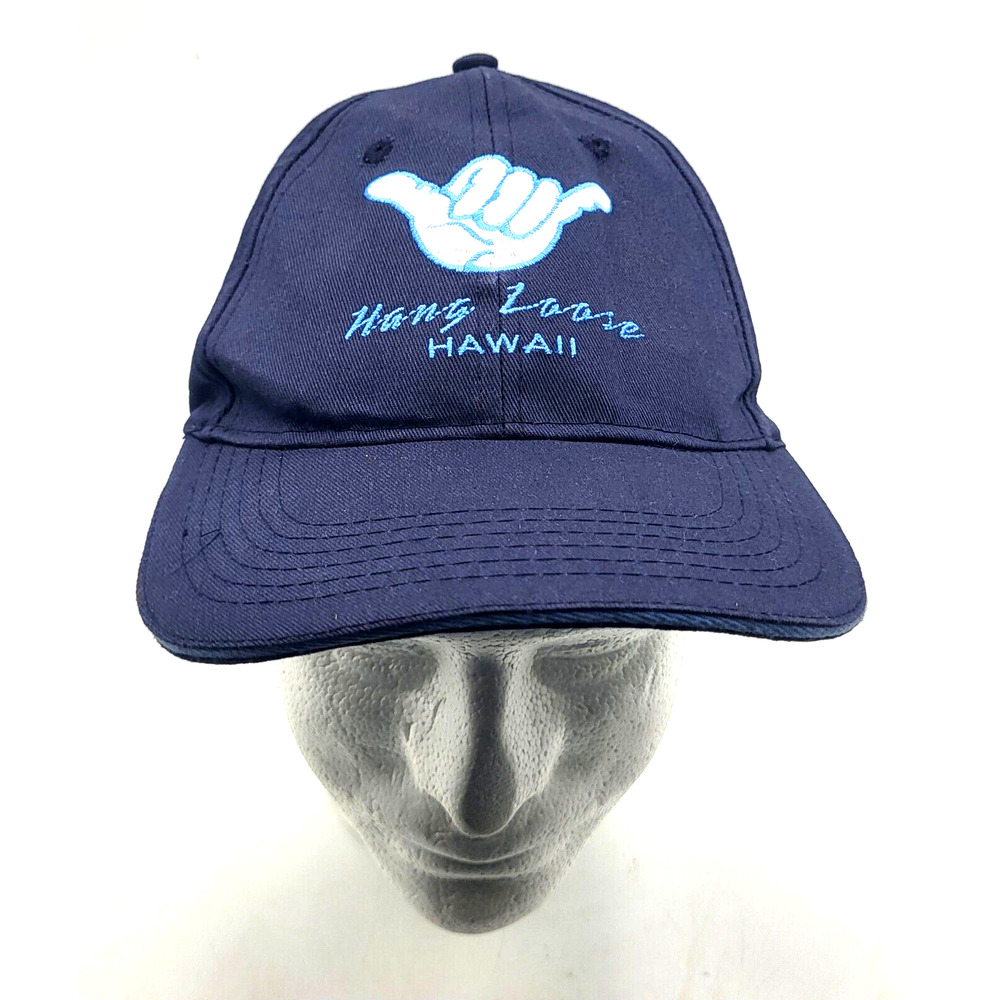 Navy Blue Hawaii Hang Loose Cap Embroidered 100% Cotton Adult One Size Surfware